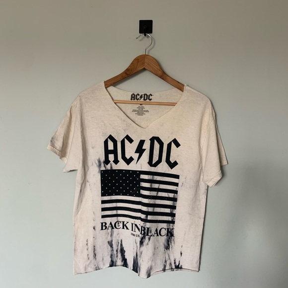 Tops - AC/DC Back In Black Distressed Tee Shirt